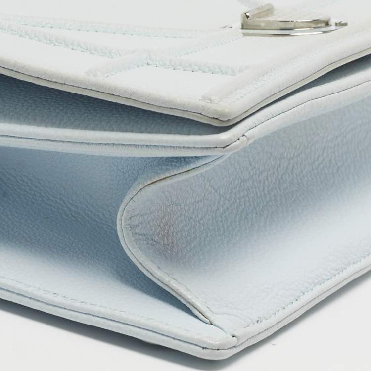 Pre Owned Dior Light Blue Leather Small Diorama Shoulder Bag