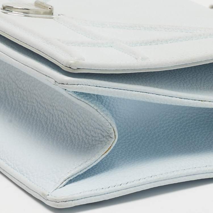 Pre Owned Dior Light Blue Leather Small Diorama Shoulder Bag