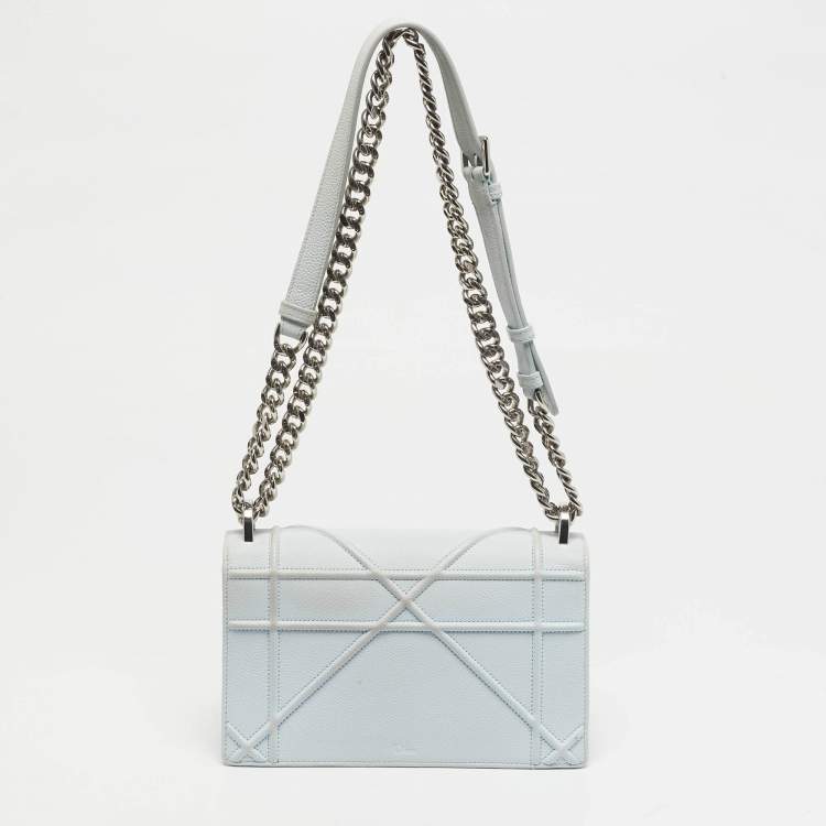 Pre Owned Dior Light Blue Leather Small Diorama Shoulder Bag