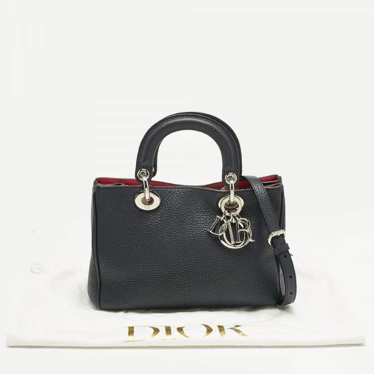 Pre Owned Dior Dark Blue Leather Mini Diorissimo Tote