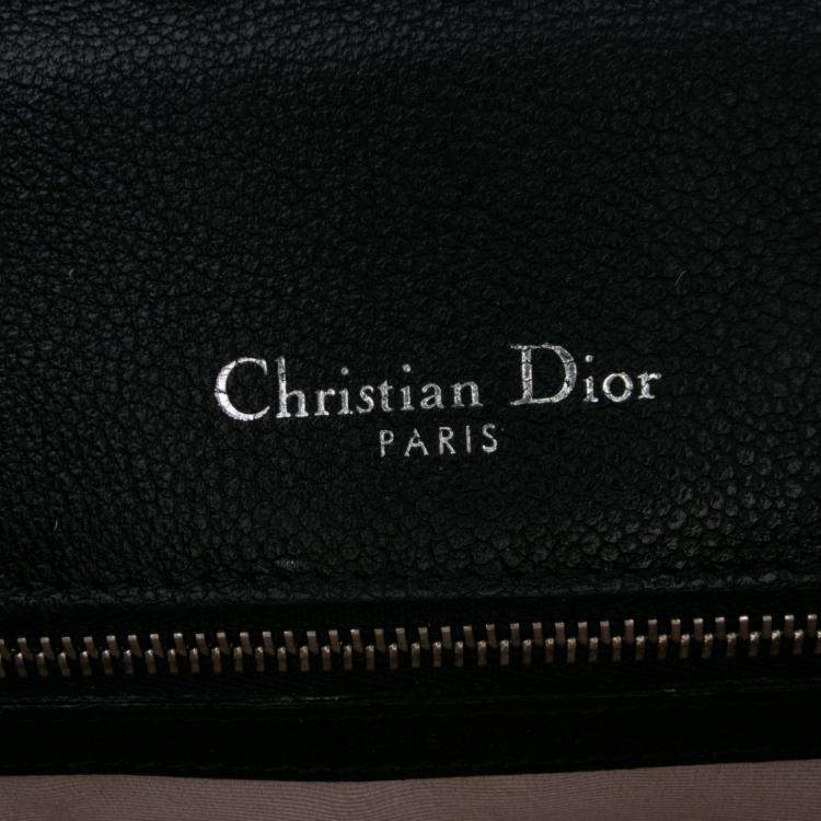 Pre Owned Dior Black Medium Grained Calfskin Diorama Flap