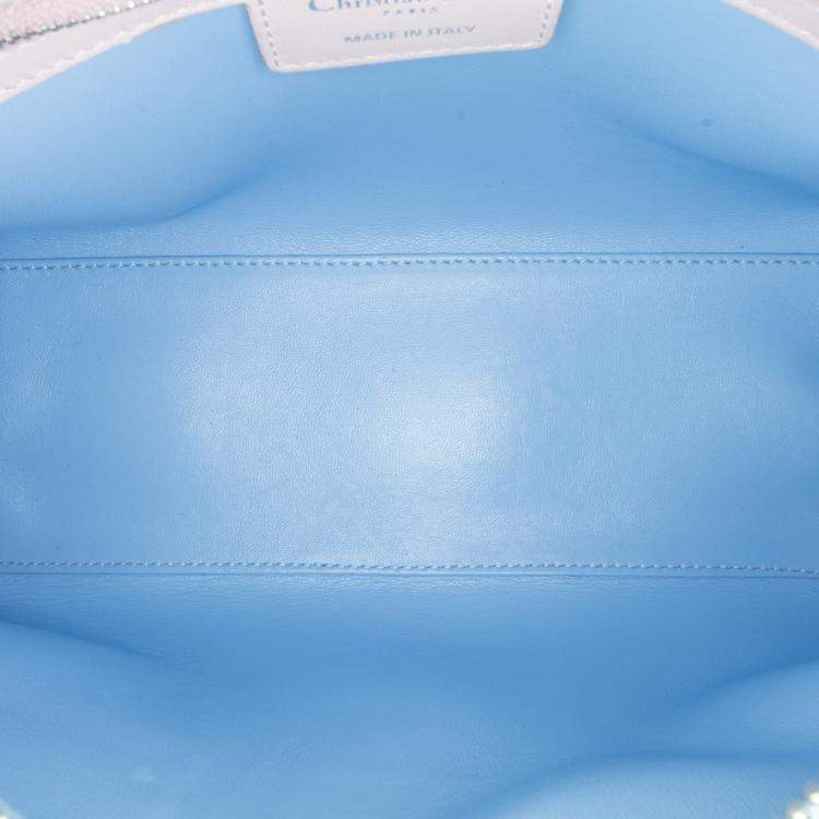 Pre Owned Dior Red/Blue Medium Lambskin Cannage Lady Dior