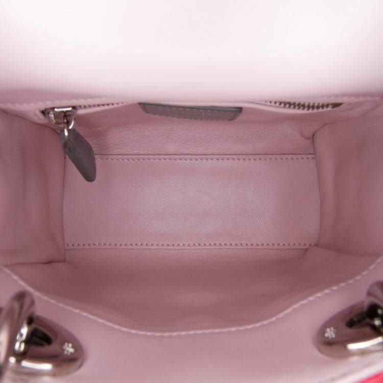 Pre Owned Dior Multicolor Mini Tricolor Lambskin Cannage Lady Dior