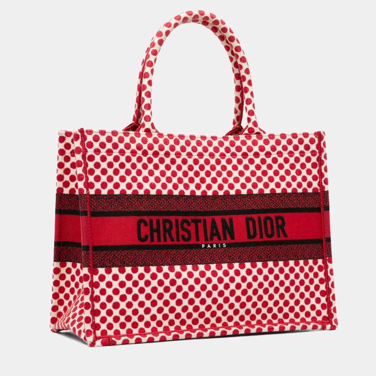 Pre Owned Dior Red Medium Dioramour Book Tote