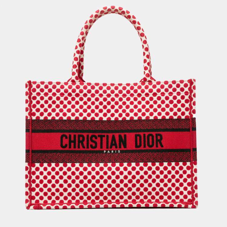 Pre Owned Dior Red Medium Dioramour Book Tote