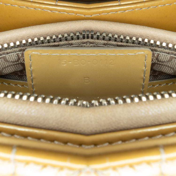 Pre Owned Dior Brown Medium Patent Cannage Lady Dior