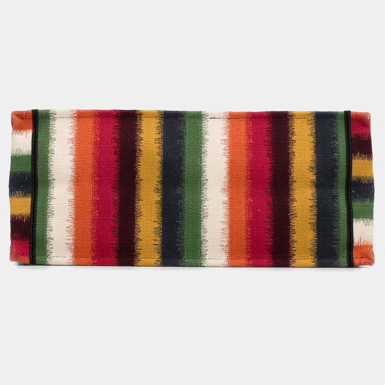 Pre Owned Dior Multicolor/Yellow Large Striped Book Tote