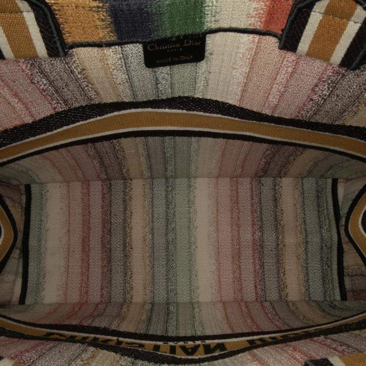 Pre Owned Dior Multicolor/Yellow Large Striped Book Tote