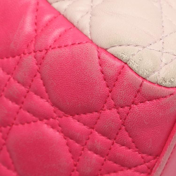 Pre Owned Dior Pink Cannage Leather Small Soft Lady Dior Tote
