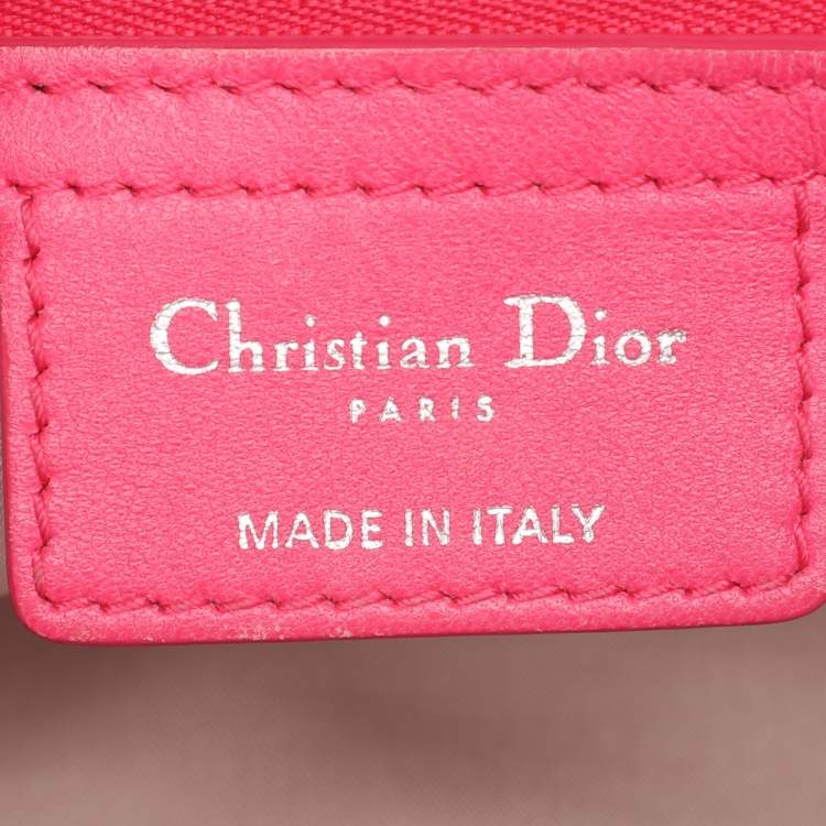 Pre Owned Dior Pink Cannage Leather Small Soft Lady Dior Tote