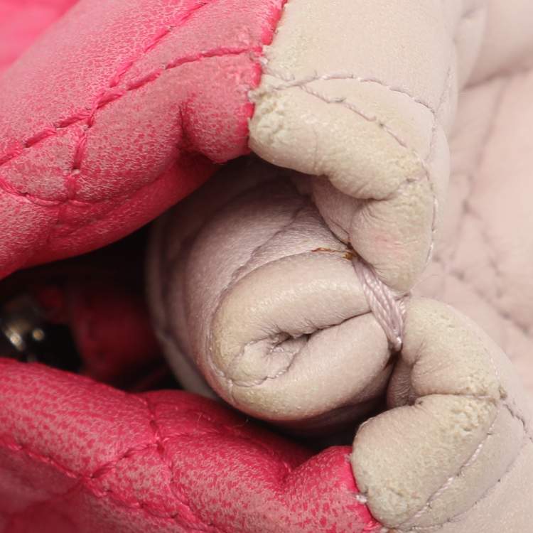 Pre Owned Dior Pink Cannage Leather Small Soft Lady Dior Tote