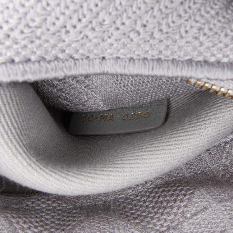Pre Owned Dior Grey Medium Canvas Cannage Lady D Lite