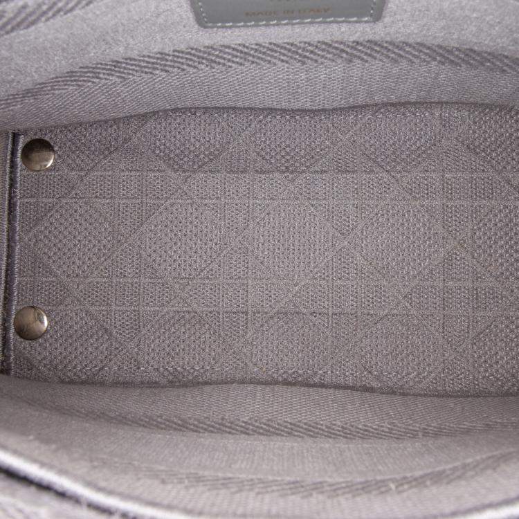 Pre Owned Dior Grey Medium Canvas Cannage Lady D Lite