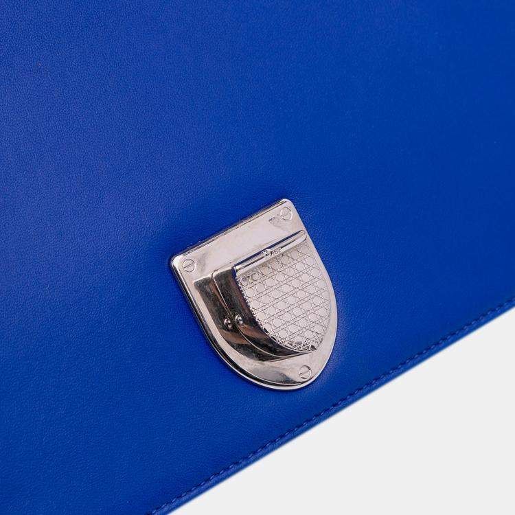 Pre Owned Dior Blue Medium Lambskin Diorama Flap