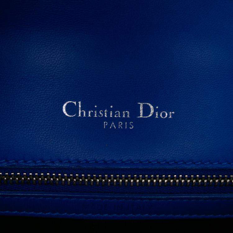 Pre Owned Dior Blue Medium Lambskin Diorama Flap