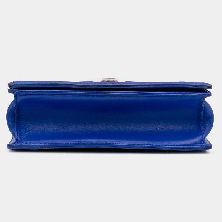 Pre Owned Dior Blue Medium Lambskin Diorama Flap