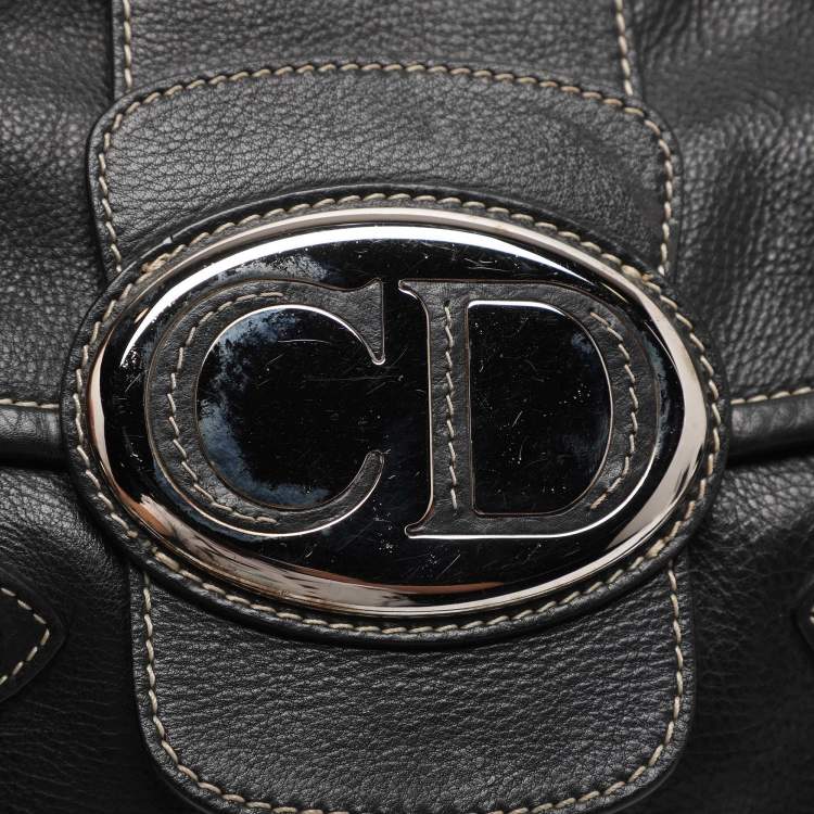 Pre Owned Dior Black Leather St. Germain Flap Satchel