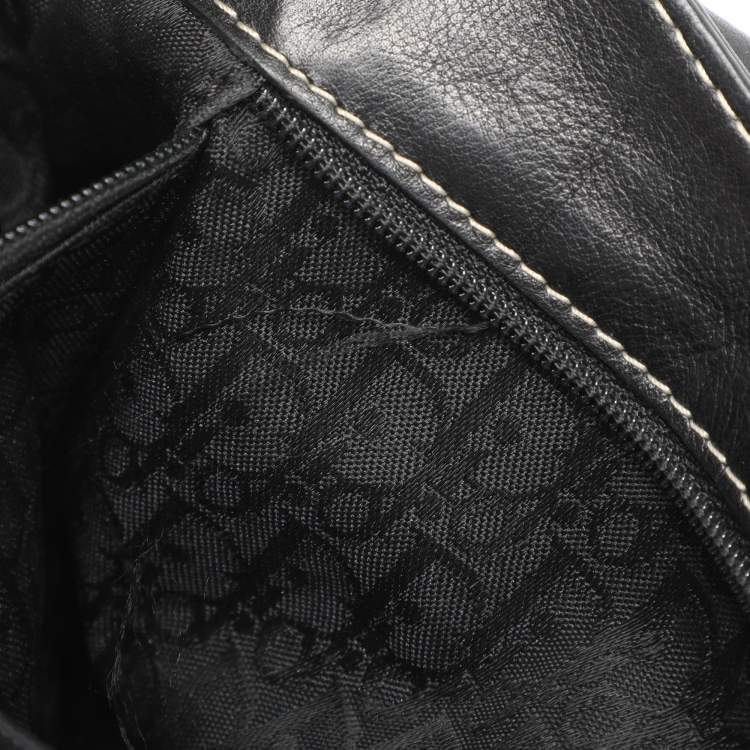 Pre Owned Dior Black Leather St. Germain Flap Satchel