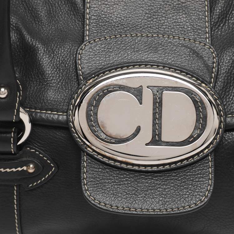 Pre Owned Dior Black Leather St. Germain Flap Satchel