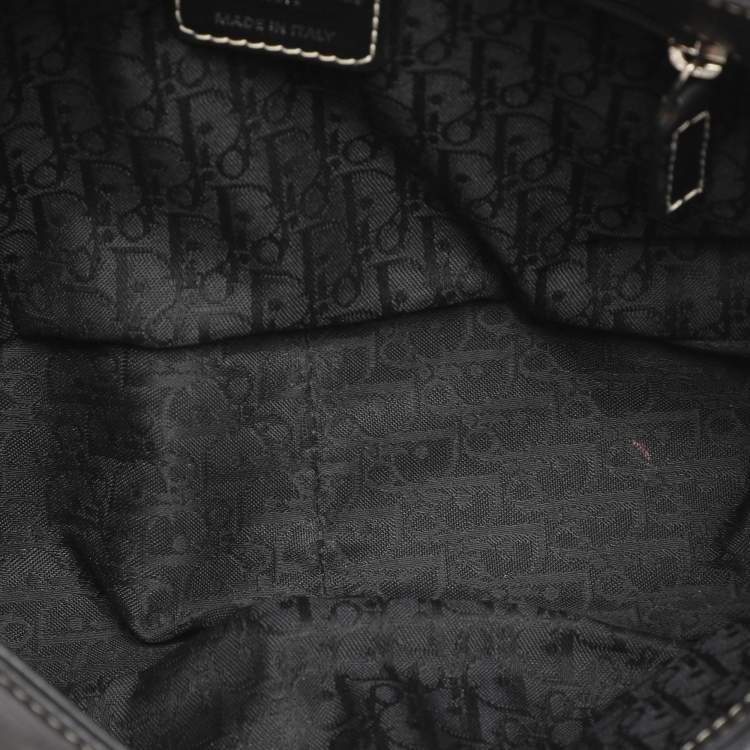 Pre Owned Dior Black Leather St. Germain Flap Satchel