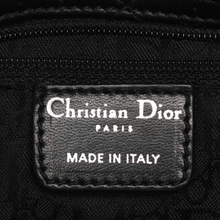 Pre Owned Dior Black Soft Cannage Leather East West Tote