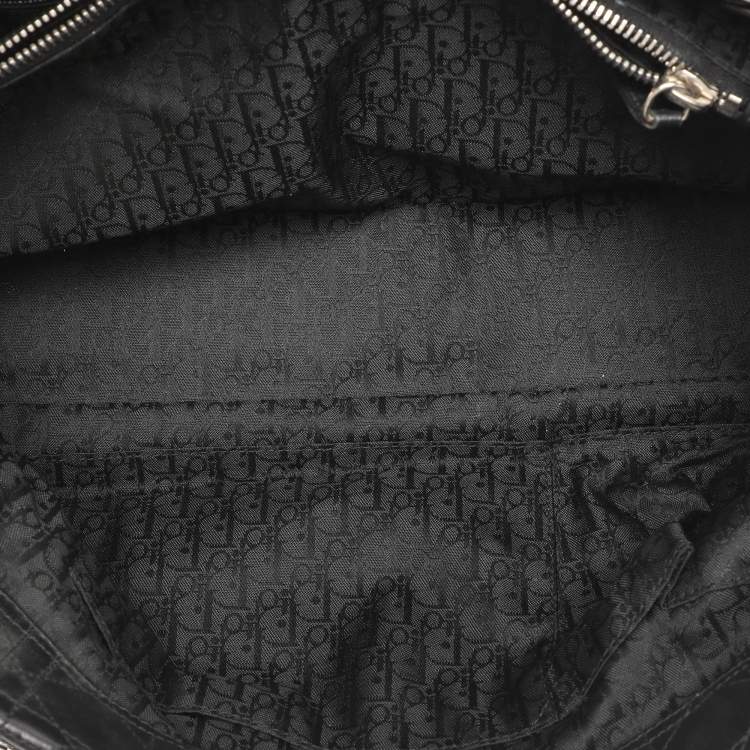 Pre Owned Dior Black Soft Cannage Leather East West Tote