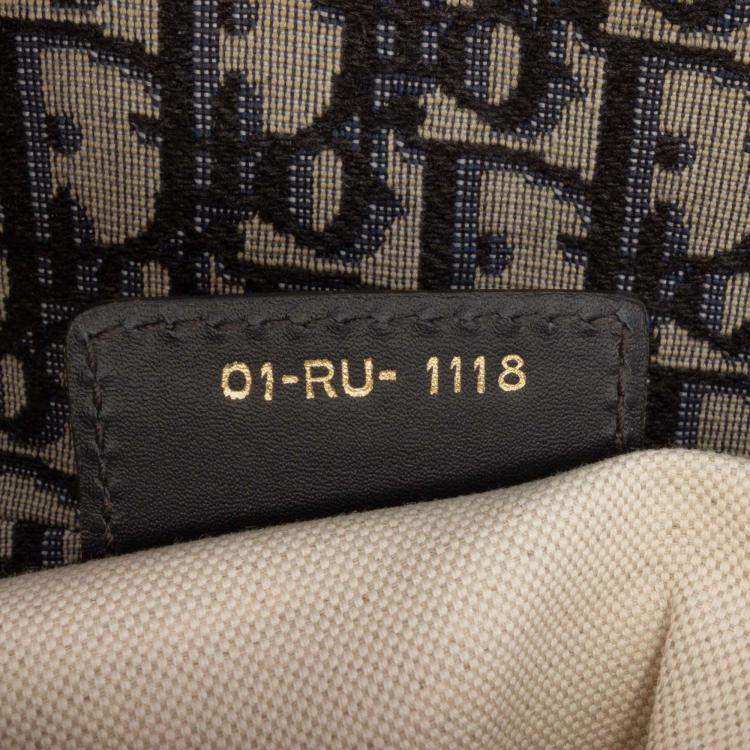 Pre Owned Dior Blue Oblique Canvas Saddle Bag