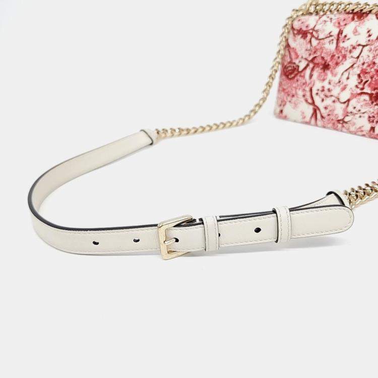 Pre Owned Dior Red White Leather Diolamar shoulder bag