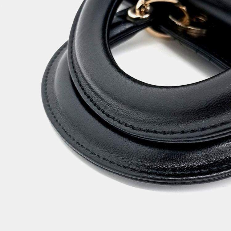 Pre Owned Dior Black Leather Cannage tote and shoulder bag