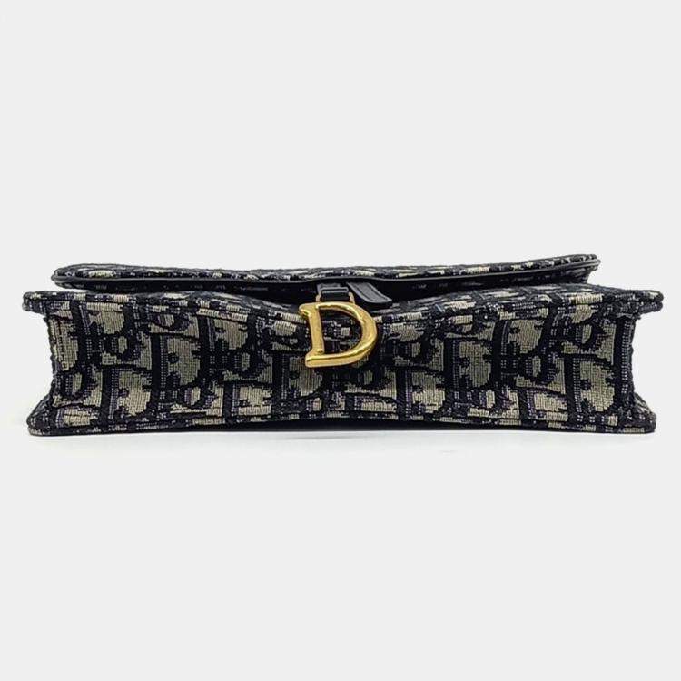 Pre Owned Dior Oblique Saddle Chain Crossbody Bag