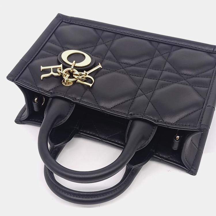 Pre Owned Dior Cannage Book Tote Bag Mini