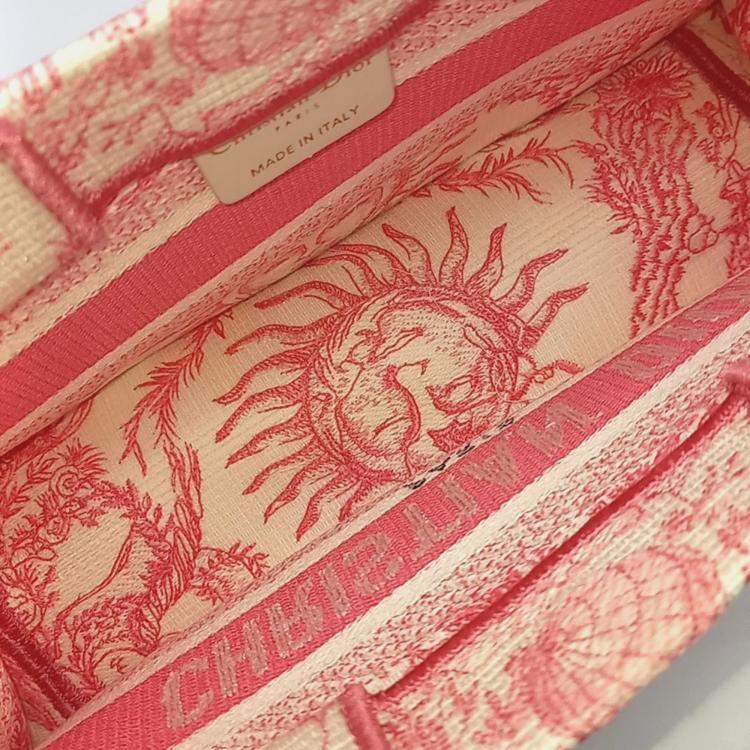 Pre Owned Dior Pink Canvas East West Book Tote Bag