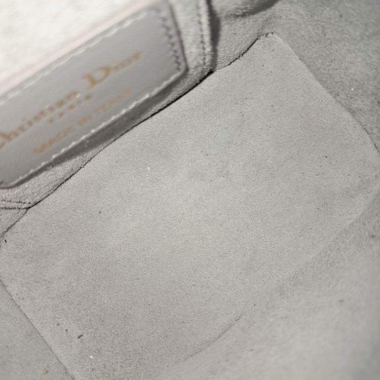 Pre Owned Dior Grey Leather Cannage Micro Vanity