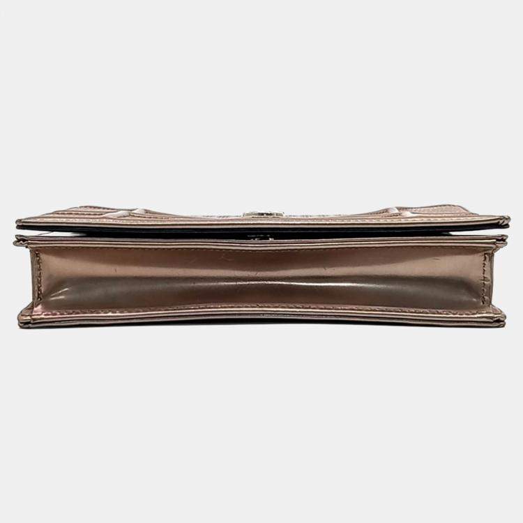 Pre Owned Dior Metallic Leather Diolamar Chain Crossbody Bag