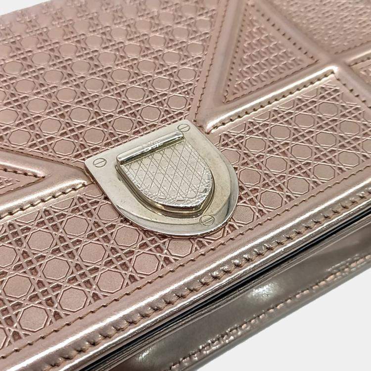 Pre Owned Dior Metallic Leather Diolamar Chain Crossbody Bag
