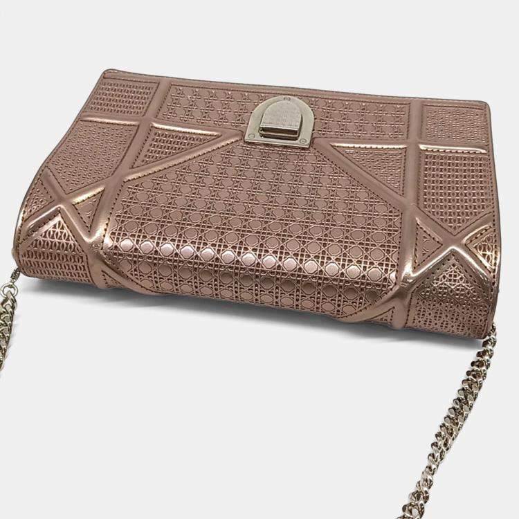 Pre Owned Dior Metallic Leather Diolamar Chain Crossbody Bag