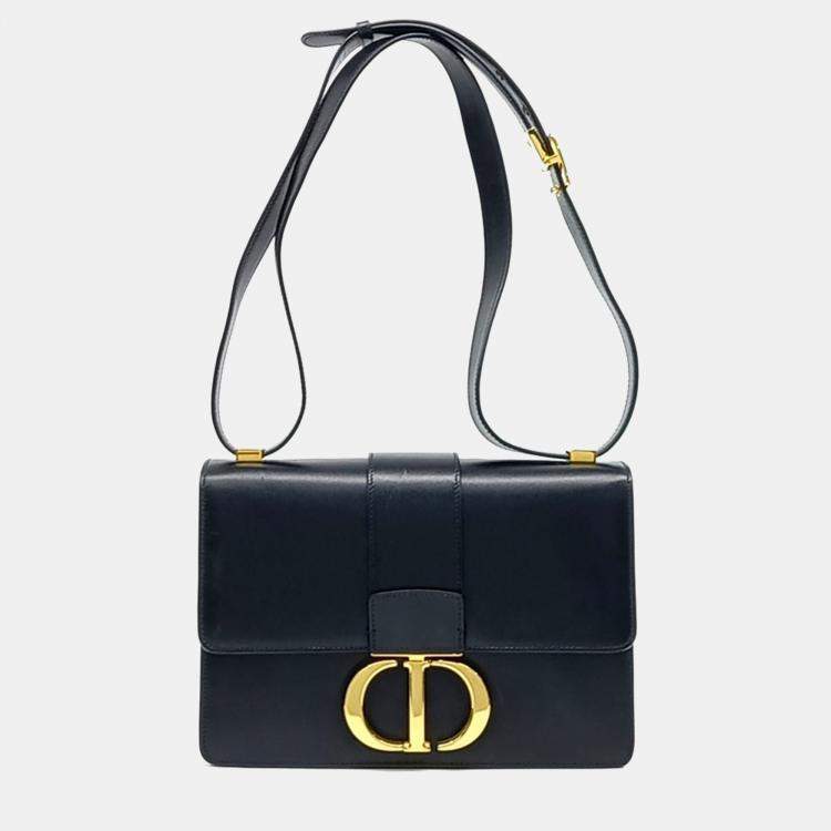 Pre Owned Dior Black Leather 30 Montaigne Bag