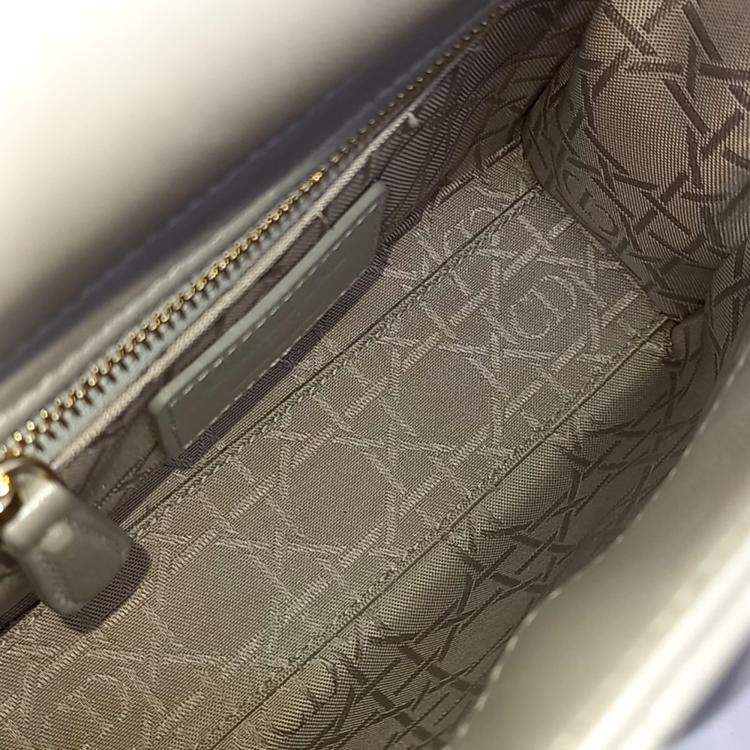 Pre Owned Dior Grey Leather Lady Bag Mini