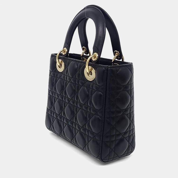 Pre Owned Dior Black Leather Lady Bag Small