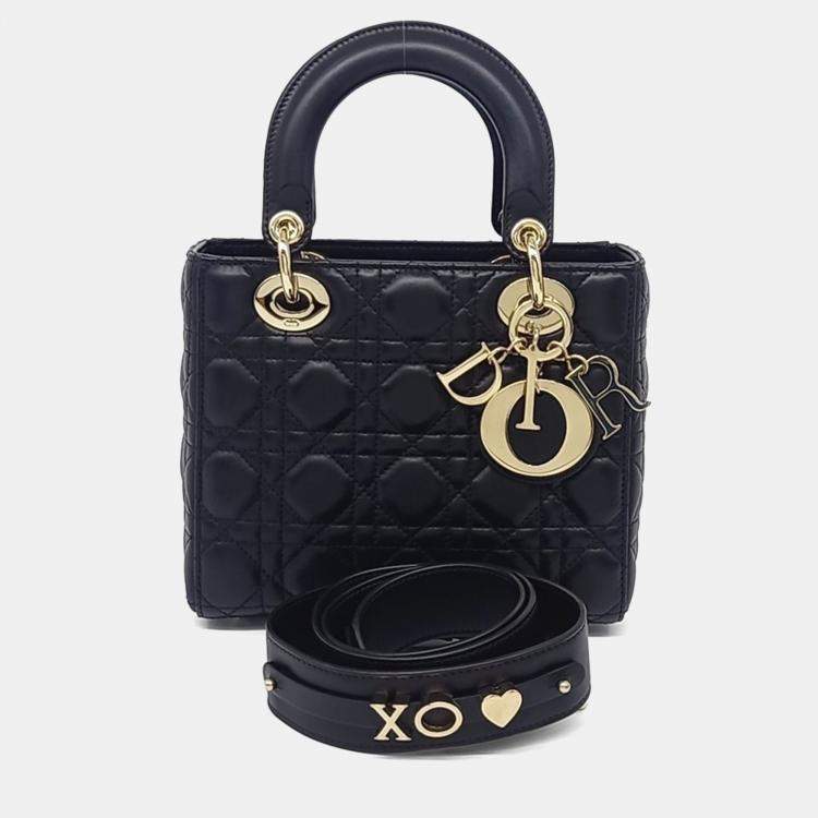 Pre Owned Dior Black Leather Lady Bag Small