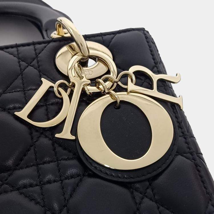 Pre Owned Dior Black Leather Lady Bag Small