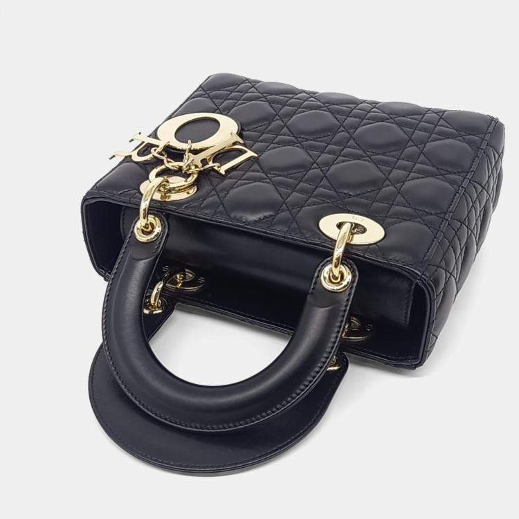 Pre Owned Dior Black Leather Lady Bag Small