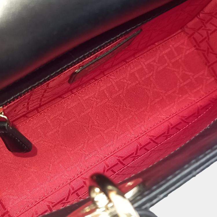 Pre Owned Dior Black Leather Lady Bag Small