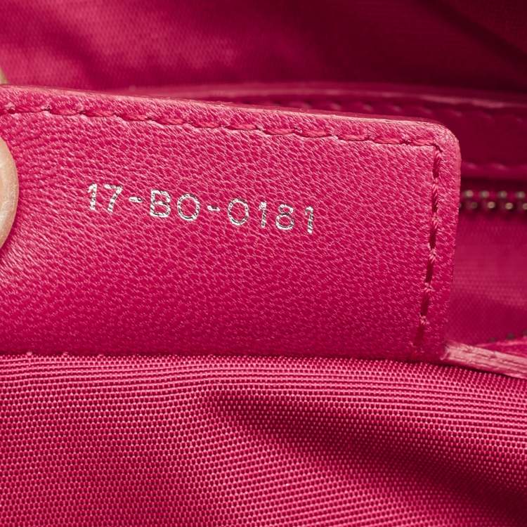 Pre Owned Dior Magenta Cannage Leather Granville Polochon Satchel