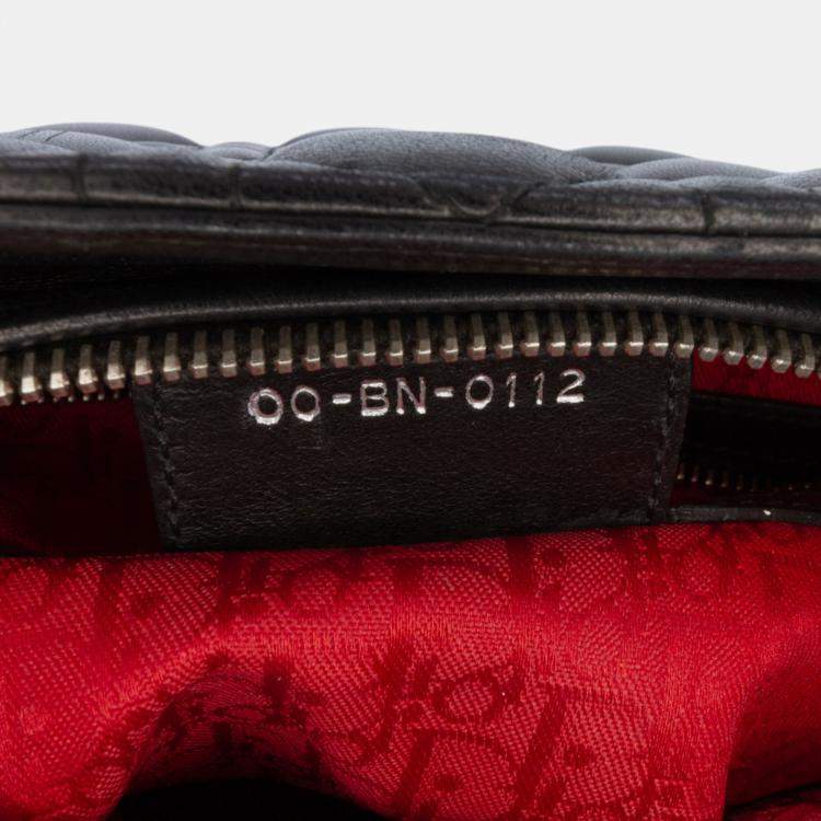 Pre Owned Dior Black Large Lambskin Cannage Lady Dior