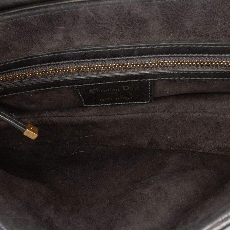 Pre Owned Dior Black Smooth Calfskin Saddle Bag