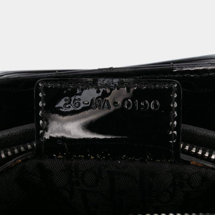 Pre Owned Dior Black Medium Patent Cannage Lady Dior