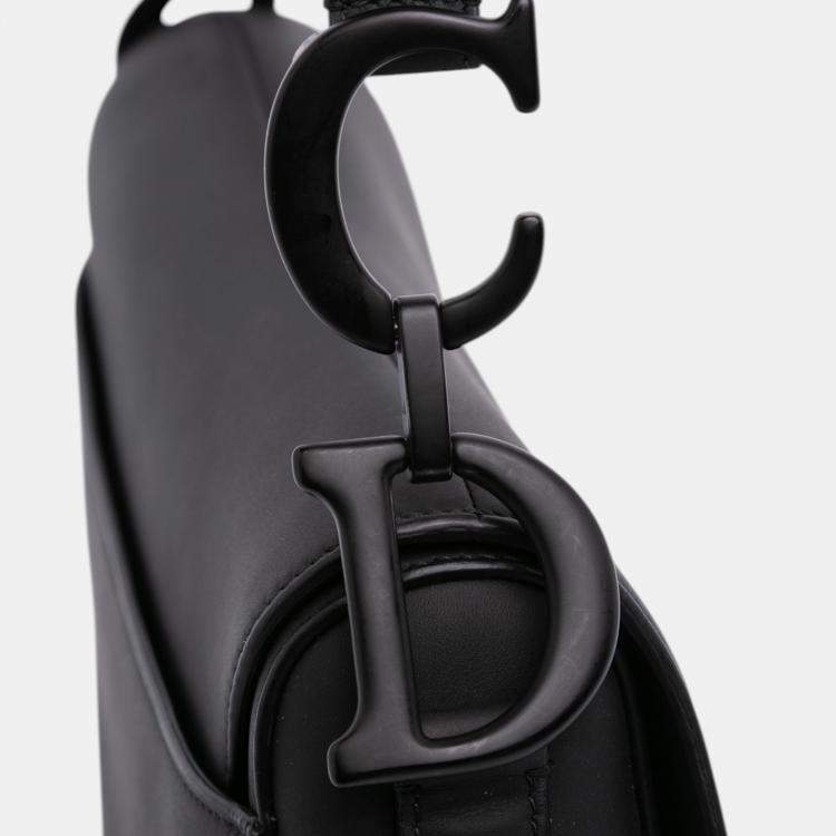 Pre Owned Dior Black Ultra Matte Calfskin Saddle Bag