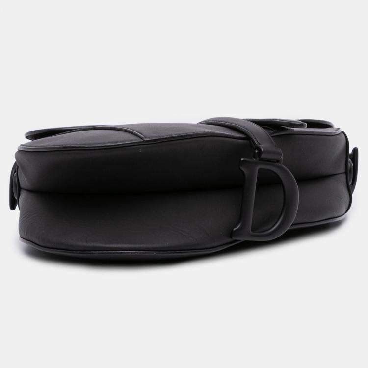 Pre Owned Dior Black Ultra Matte Calfskin Saddle Bag