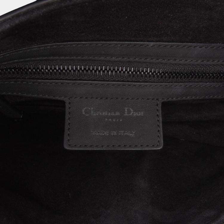 Pre Owned Dior Black Ultra Matte Calfskin Saddle Bag